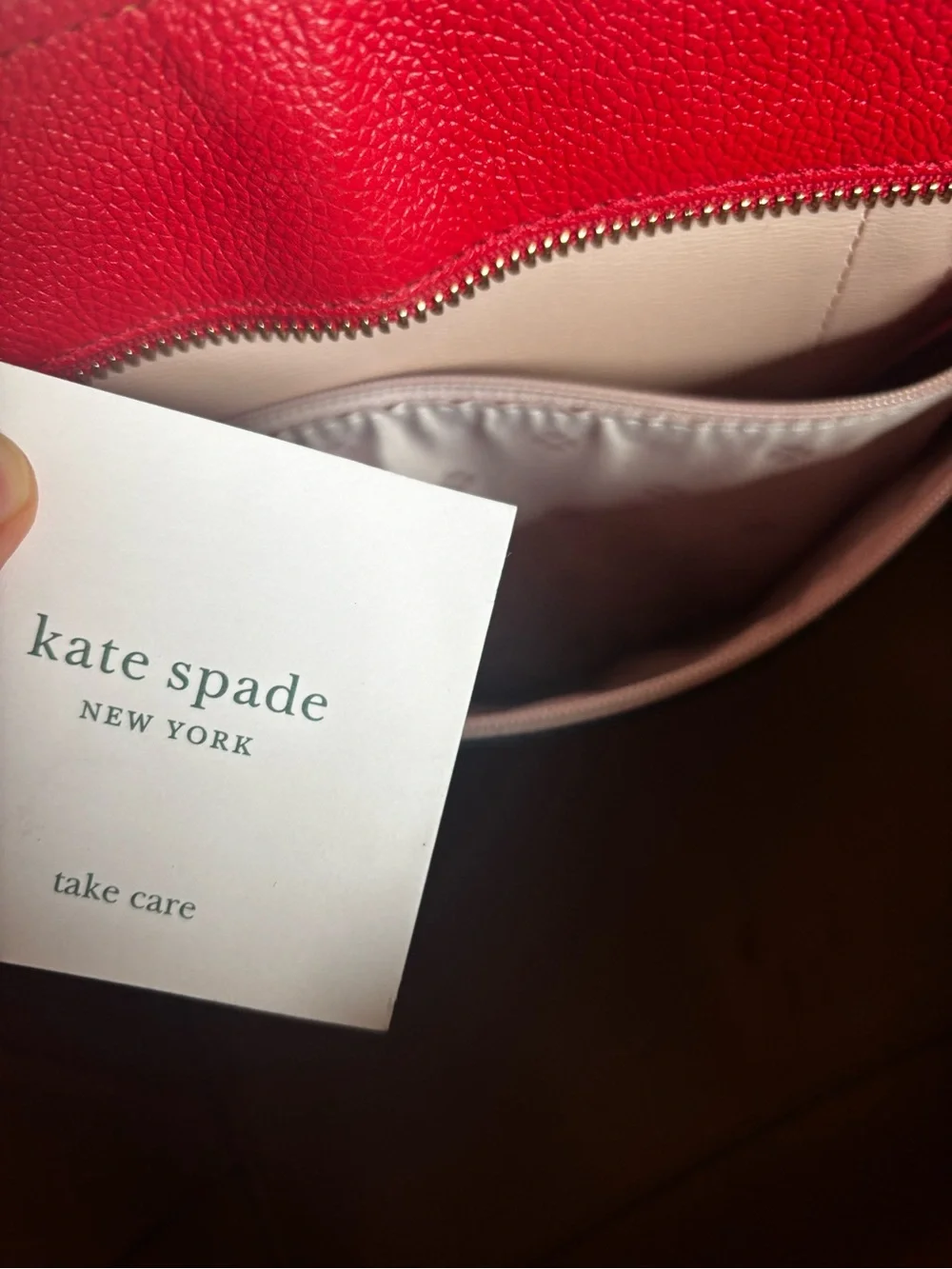 kate spade Red Structured Leather Tote bag